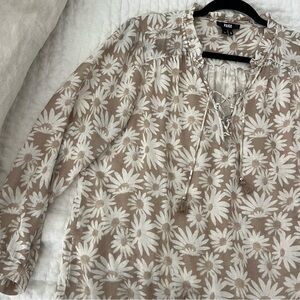 Paige white and beige floral blouse